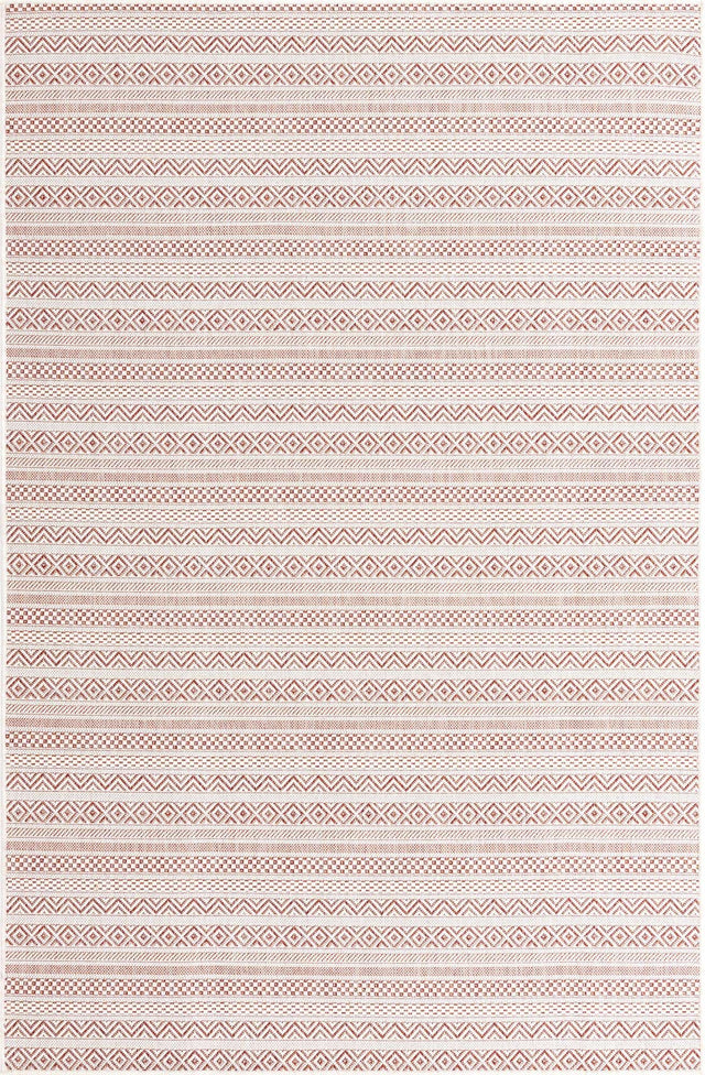 Red 5' 3 x 8' Outdoor Striped Rectangle Area Rug Weather Resistant for Patio, Deck, Terrace, Balcony, Porch Geometric Pattern Waterproof Carpet for Sale at Rug Engine