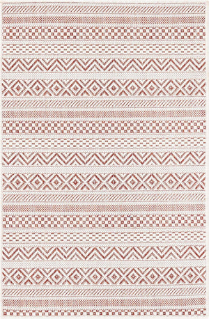 Red 2' x 3' 1 Outdoor Striped Rectangle Area Rug Weather Resistant for Patio, Deck, Terrace, Balcony, Porch Geometric Pattern Waterproof Carpet for Sale at Rug Engine