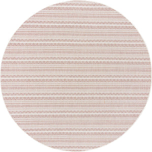 Red 7' 10 x 7' 10 Outdoor Striped Round Area Rug Weather Resistant for Patio, Deck, Terrace, Balcony, Porch Geometric Pattern Waterproof Carpet for Sale at Rug Engine