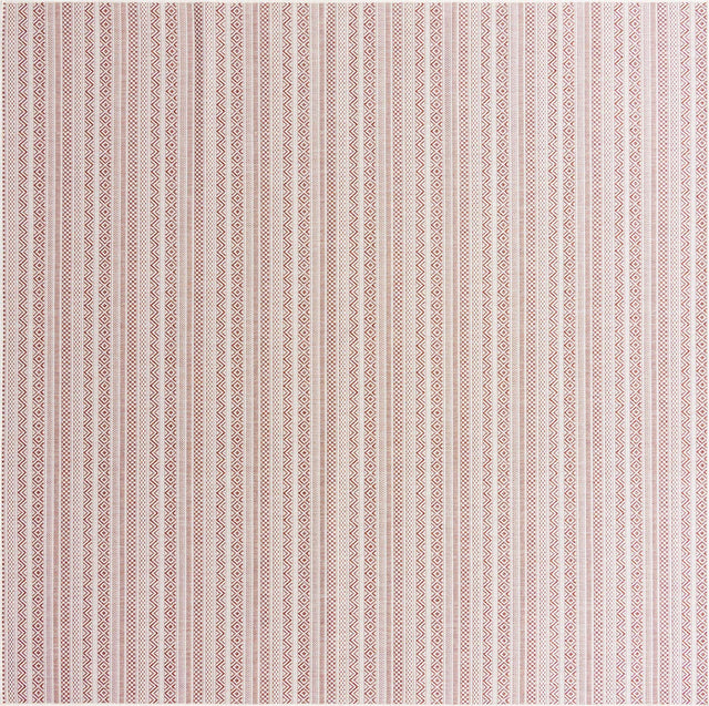 Red 10' x 10' Outdoor Striped Square Area Rug Weather Resistant for Patio, Deck, Terrace, Balcony, Porch Geometric Pattern Waterproof Carpet for Sale at Rug Engine