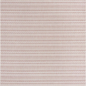 Red 7' 10 x 7' 10 Outdoor Striped Square Area Rug Weather Resistant for Patio, Deck, Terrace, Balcony, Porch Geometric Pattern Waterproof Carpet for Sale at Rug Engine