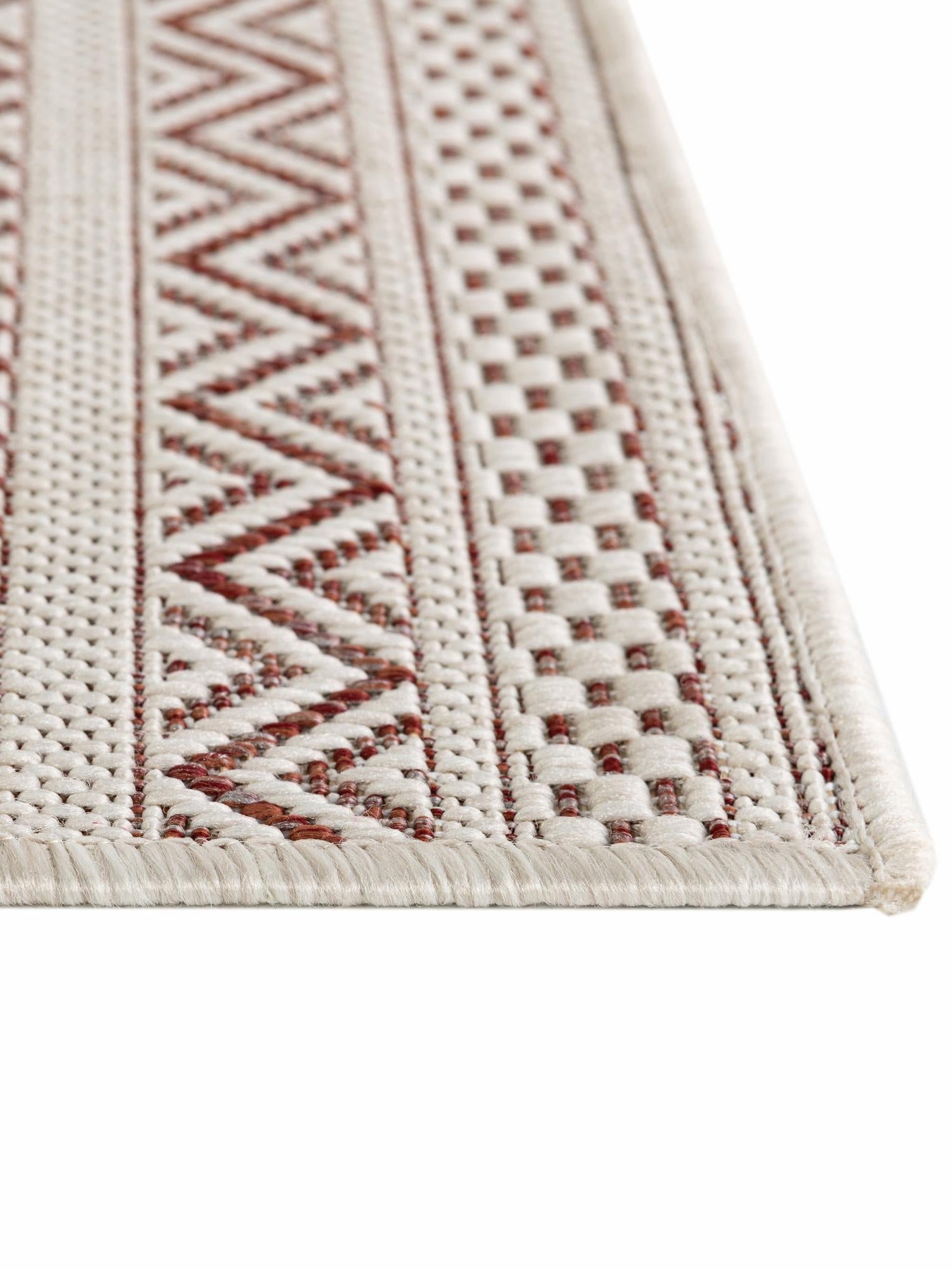 Red 7' 10 x 7' 10 Outdoor Striped Octagon Area Rug Weather Resistant for Patio, Deck, Terrace, Balcony, Porch Geometric Pattern Waterproof Carpet for Sale at Rug Engine