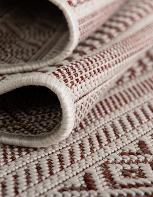 Red 5' 3 x 5' 3 Outdoor Striped Octagon Area Rug Weather Resistant for Patio, Deck, Terrace, Balcony, Porch Geometric Pattern Waterproof Carpet for Sale at Rug Engine