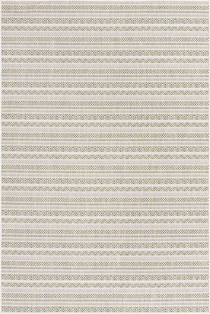 Green 6' 1 x 9' Outdoor Striped Rectangle Rug