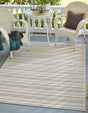 Green 6' 1 x 9' Outdoor Striped Rectangle Rug