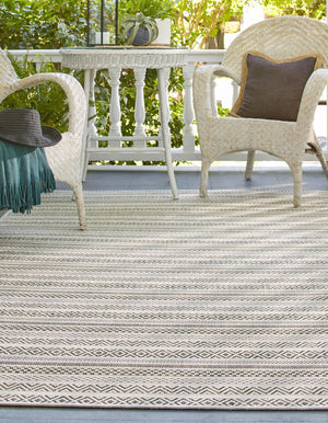 Green 10' x 14' 1 Outdoor Striped Rectangle Area Rug Weather Resistant for Patio, Deck, Terrace, Balcony, Porch Geometric Pattern Waterproof Carpet for Sale at Rug Engine