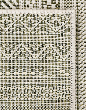 Green 6' 1 x 9' Outdoor Striped Rectangle Rug
