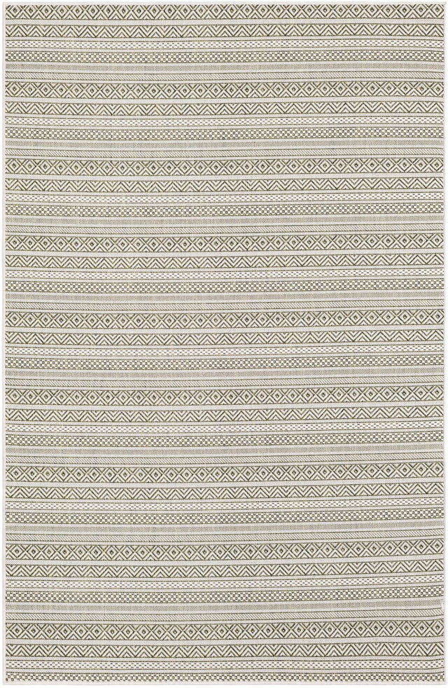 Green 5' 3 x 8' Outdoor Striped Rectangle Area Rug Weather Resistant for Patio, Deck, Terrace, Balcony, Porch Geometric Pattern Waterproof Carpet for Sale at Rug Engine