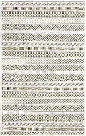 Green 2' x 3' 1 Outdoor Striped Rectangle Area Rug Weather Resistant for Patio, Deck, Terrace, Balcony, Porch Geometric Pattern Waterproof Carpet for Sale at Rug Engine