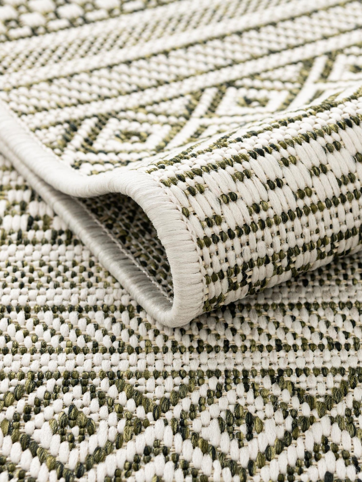 Green 7' 10 x 7' 10 Outdoor Striped Square Area Rug Weather Resistant for Patio, Deck, Terrace, Balcony, Porch Geometric Pattern Waterproof Carpet for Sale at Rug Engine