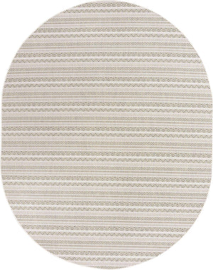 Green 7' 10 x 10' Outdoor Striped Oval Area Rug Weather Resistant for Patio, Deck, Terrace, Balcony, Porch Geometric Pattern Waterproof Carpet for Sale at Rug Engine