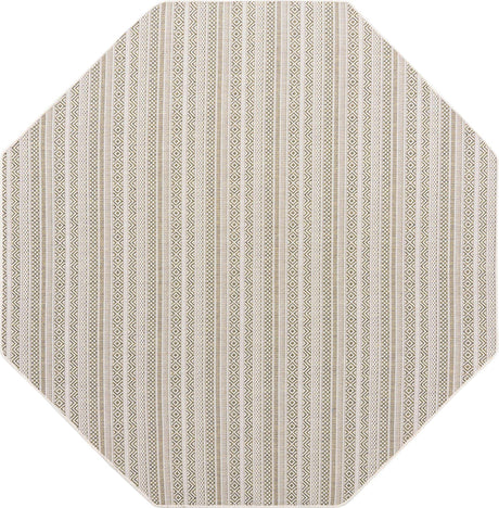 Green 7' 10 x 7' 10 Outdoor Striped Octagon Area Rug Weather Resistant for Patio, Deck, Terrace, Balcony, Porch Geometric Pattern Waterproof Carpet for Sale at Rug Engine