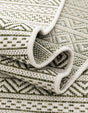 Green 2' x 8' Outdoor Striped Runner Area Rug Weather Resistant for Patio, Deck, Terrace, Balcony, Porch Geometric Pattern Waterproof Carpet for Sale at Rug Engine