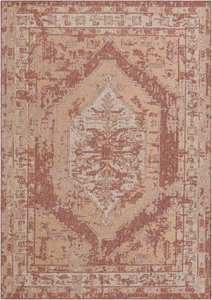 Rust Red 10' x 14' 1 Outdoor Traditional Rectangle Area Rug Weather Resistant for Patio, Deck, Terrace, Balcony, Porch Classical Design Outside Carpet for Sale at Rug Engine