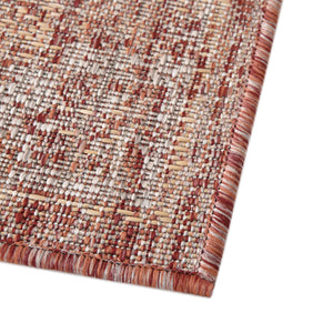 Rust Red 5' 3 x 5' 3 Outdoor Traditional Square Area Rug Weather Resistant for Patio, Deck, Terrace, Balcony, Porch Classical Design Outside Carpet for Sale at Rug Engine