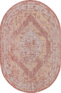 Rust Red 5' 3 x 8' Outdoor Traditional Oval Area Rug Weather Resistant for Patio, Deck, Terrace, Balcony, Porch Classical Design Outside Carpet for Sale at Rug Engine