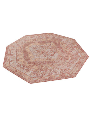 Rust Red 7' 10 x 7' 10 Outdoor Traditional Octagon Area Rug Weather Resistant for Patio, Deck, Terrace, Balcony, Porch Classical Design Outside Carpet for Sale at Rug Engine