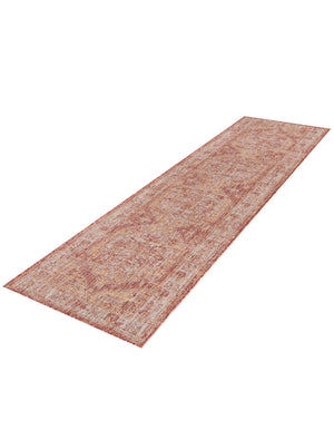 Rust Red 2' 7 x 12' Outdoor Traditional Runner Area Rug Weather Resistant for Patio, Deck, Terrace, Balcony, Porch Classical Design Outside Carpet for Sale at Rug Engine
