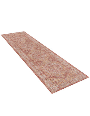 Rust Red 2' 7 x 12' Outdoor Traditional Runner Area Rug Weather Resistant for Patio, Deck, Terrace, Balcony, Porch Classical Design Outside Carpet for Sale at Rug Engine