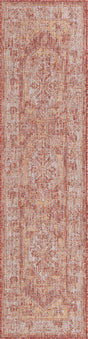 Rust Red 2' x 8' Outdoor Traditional Runner Area Rug Weather Resistant for Patio, Deck, Terrace, Balcony, Porch Classical Design Outside Carpet for Sale at Rug Engine