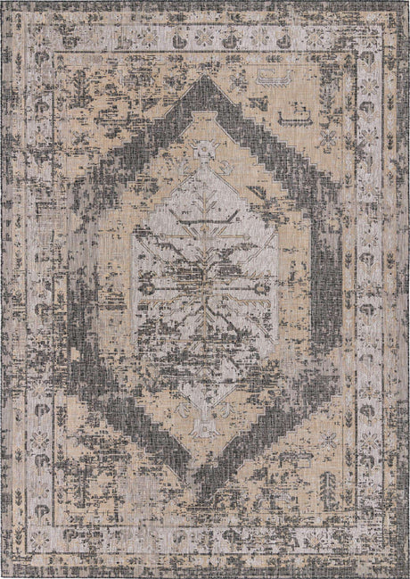 Charcoal 10' x 14' 1 Outdoor Traditional Rectangle Rug