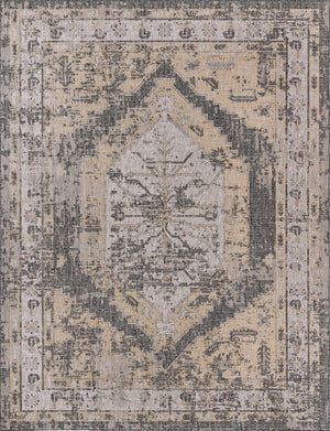 Charcoal 10' x 13' 1 Outdoor Traditional Rectangle Area Rug Weather Resistant for Patio, Deck, Terrace, Balcony, Porch Classical Design Outside Carpet for Sale at Rug Engine