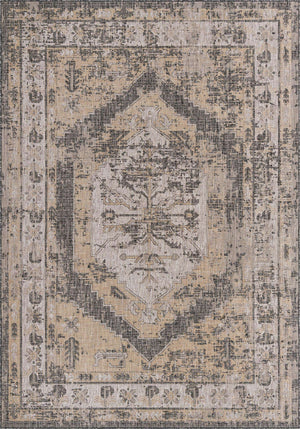 Charcoal 7' 10 x 11' Outdoor Traditional Rectangle Area Rug Weather Resistant for Patio, Deck, Terrace, Balcony, Porch Classical Design Outside Carpet for Sale at Rug Engine