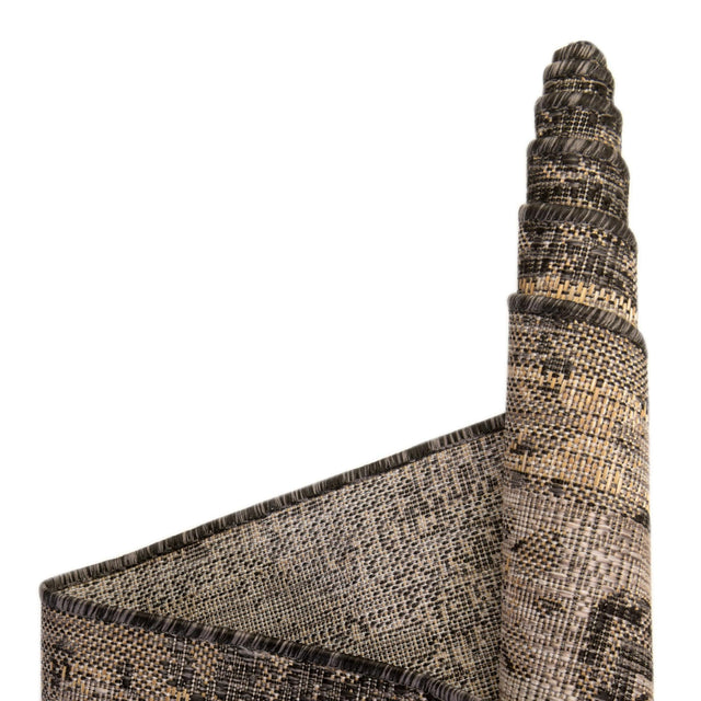 Charcoal 9' x 12' Outdoor Traditional Rectangle Area Rug Weather Resistant for Patio, Deck, Terrace, Balcony, Porch Classical Design Outside Carpet for Sale at Rug Engine