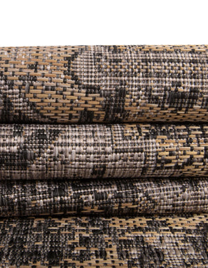 Charcoal 7' 10 x 7' 10 Outdoor Traditional Round Area Rug Weather Resistant for Patio, Deck, Terrace, Balcony, Porch Classical Design Outside Carpet for Sale at Rug Engine