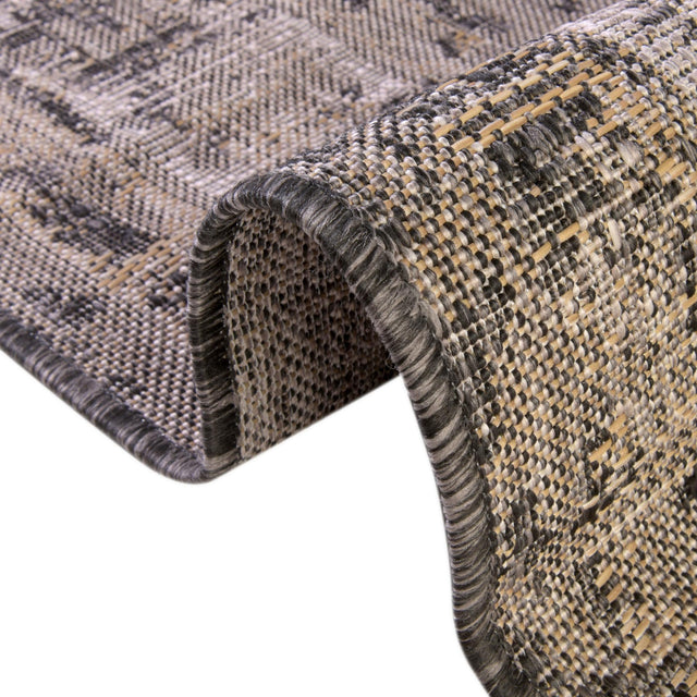 Charcoal 7' 10 x 7' 10 Outdoor Traditional Square Area Rug Weather Resistant for Patio, Deck, Terrace, Balcony, Porch Classical Design Outside Carpet for Sale at Rug Engine