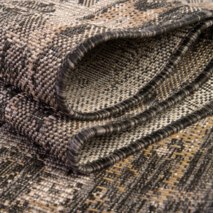 Charcoal 7' 10 x 7' 10 Outdoor Traditional Square Area Rug Weather Resistant for Patio, Deck, Terrace, Balcony, Porch Classical Design Outside Carpet for Sale at Rug Engine
