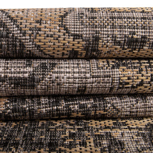 Charcoal 7' 10 x 7' 10 Outdoor Traditional Square Area Rug Weather Resistant for Patio, Deck, Terrace, Balcony, Porch Classical Design Outside Carpet for Sale at Rug Engine