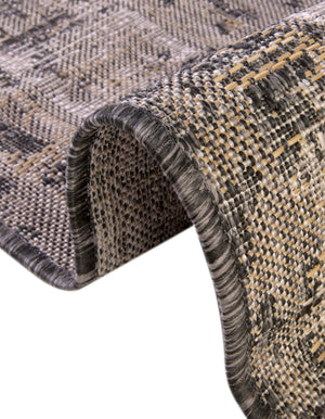 Charcoal 5' 3 x 8' Outdoor Traditional Oval Area Rug Weather Resistant for Patio, Deck, Terrace, Balcony, Porch Classical Design Outside Carpet for Sale at Rug Engine