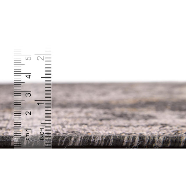 Charcoal 5' 3 x 5' 3 Outdoor Traditional Octagon Area Rug Weather Resistant for Patio, Deck, Terrace, Balcony, Porch Classical Design Outside Carpet for Sale at Rug Engine