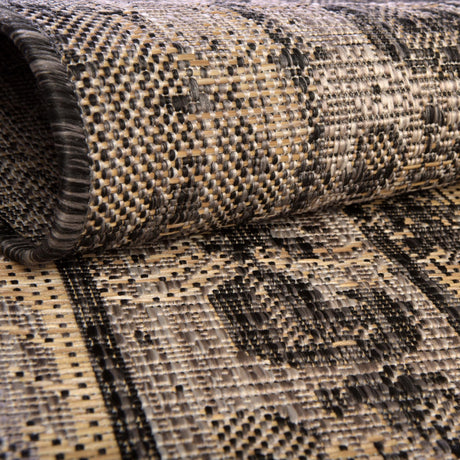 Charcoal 5' 3 x 5' 3 Outdoor Traditional Octagon Area Rug Weather Resistant for Patio, Deck, Terrace, Balcony, Porch Classical Design Outside Carpet for Sale at Rug Engine