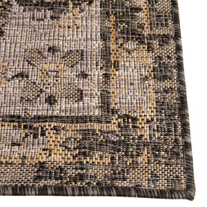 Charcoal 5' 3 x 5' 3 Outdoor Traditional Octagon Area Rug Weather Resistant for Patio, Deck, Terrace, Balcony, Porch Classical Design Outside Carpet for Sale at Rug Engine