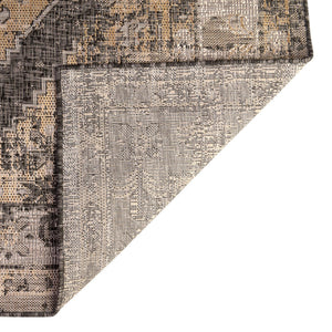 Charcoal 5' 3 x 5' 3 Outdoor Traditional Octagon Area Rug Weather Resistant for Patio, Deck, Terrace, Balcony, Porch Classical Design Outside Carpet for Sale at Rug Engine