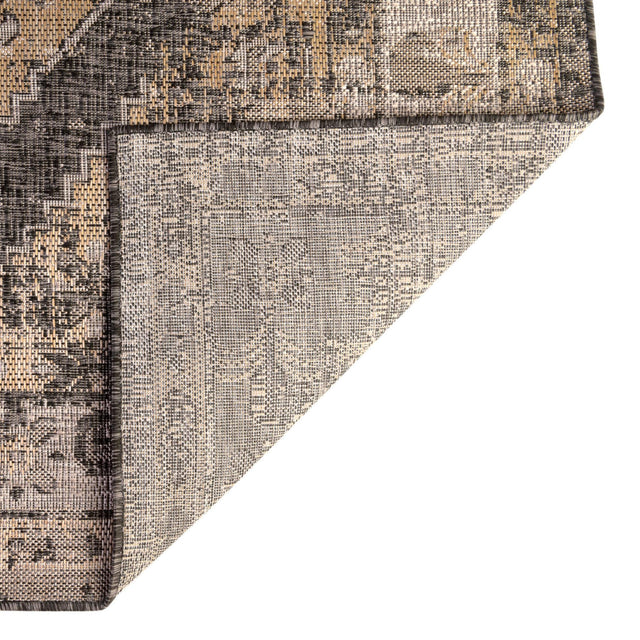 Charcoal 5' 3 x 5' 3 Outdoor Traditional Octagon Area Rug Weather Resistant for Patio, Deck, Terrace, Balcony, Porch Classical Design Outside Carpet for Sale at Rug Engine