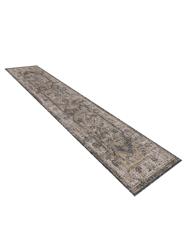 Charcoal 2' x 8' Outdoor Traditional Runner Area Rug Weather Resistant for Patio, Deck, Terrace, Balcony, Porch Classical Design Outside Carpet for Sale at Rug Engine
