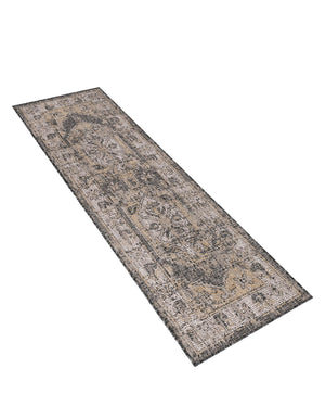 Charcoal 2' x 6' 1 Outdoor Traditional Runner Area Rug Weather Resistant for Patio, Deck, Terrace, Balcony, Porch Classical Design Outside Carpet for Sale at Rug Engine