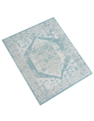 Aqua 10' x 13' 1 Outdoor Traditional Rectangle Area Rug Weather Resistant for Patio, Deck, Terrace, Balcony, Porch Classical Design Outside Carpet for Sale at Rug Engine