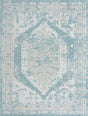 Aqua 10' x 13' 1 Outdoor Traditional Rectangle Area Rug Weather Resistant for Patio, Deck, Terrace, Balcony, Porch Classical Design Outside Carpet for Sale at Rug Engine