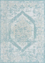 Aqua 7' 1 x 10' Outdoor Traditional Rectangle Area Rug Weather Resistant for Patio, Deck, Terrace, Balcony, Porch Classical Design Outside Carpet for Sale at Rug Engine