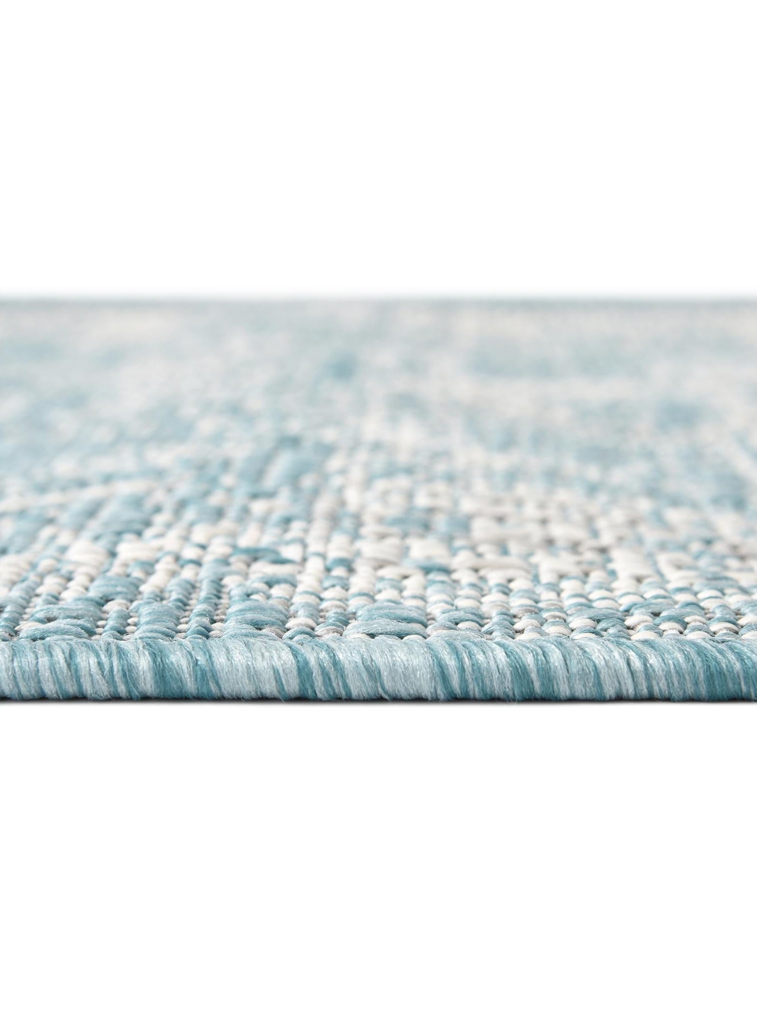 Aqua 4' 1 x 6' 1 Outdoor Traditional Rectangle Area Rug Weather Resistant for Patio, Deck, Terrace, Balcony, Porch Classical Design Outside Carpet for Sale at Rug Engine