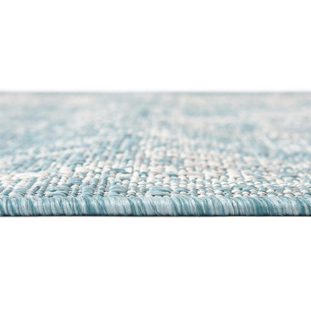 Aqua 8' x 11' Outdoor Traditional Rectangle Rug