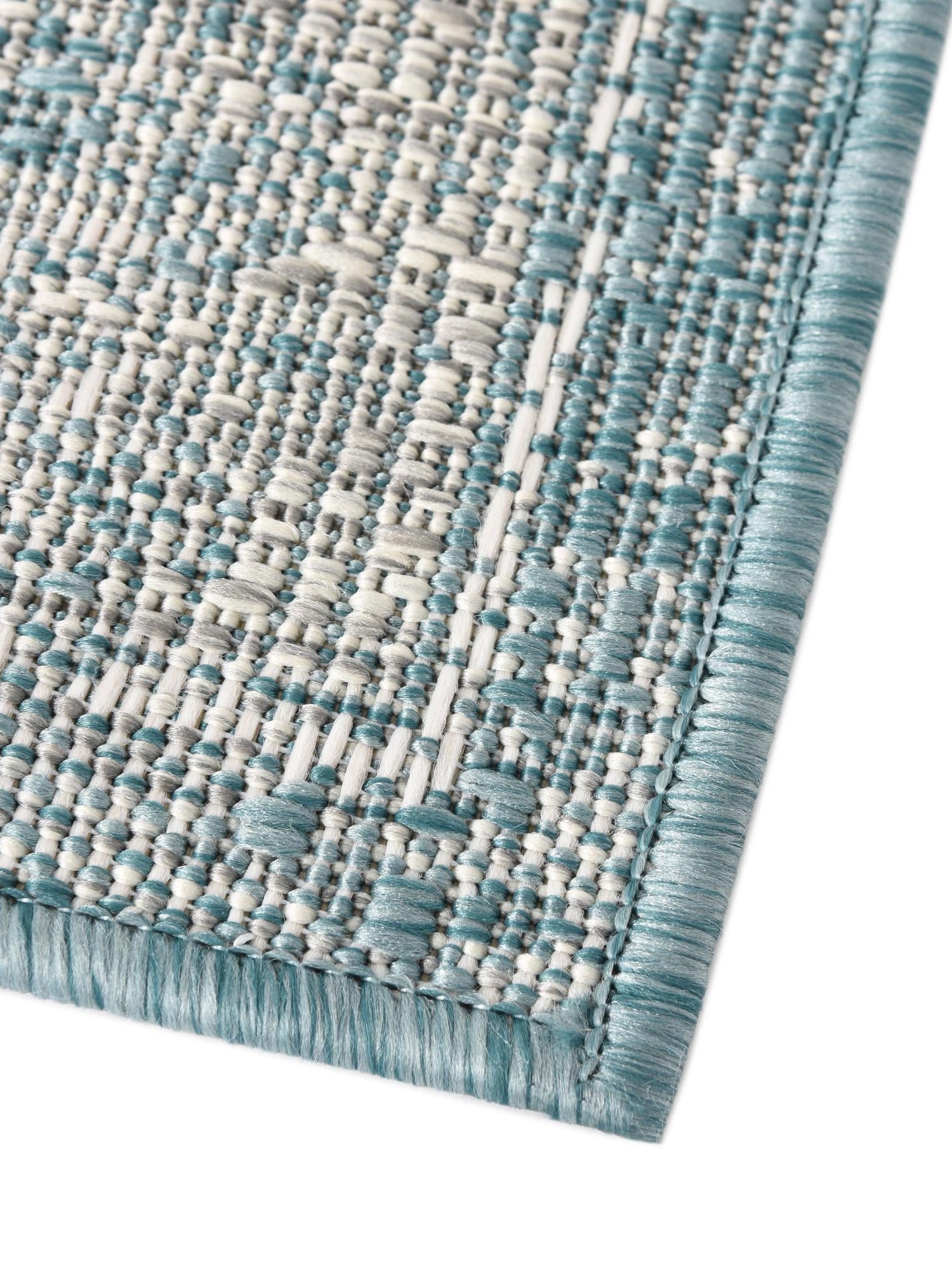 Aqua 5' 3 x 8' Outdoor Traditional Rectangle Area Rug Weather Resistant for Patio, Deck, Terrace, Balcony, Porch Classical Design Outside Carpet for Sale at Rug Engine