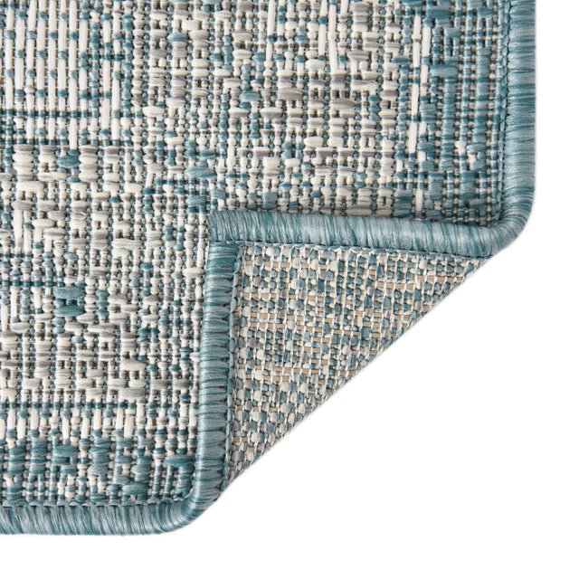 Aqua 8' x 11' Outdoor Traditional Rectangle Rug