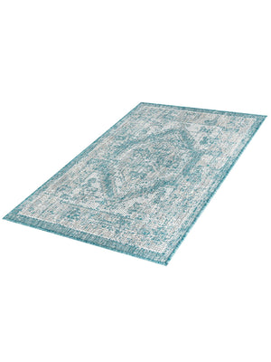 Aqua 2' x 3' 1 Outdoor Traditional Rectangle Area Rug Weather Resistant for Patio, Deck, Terrace, Balcony, Porch Classical Design Outside Carpet for Sale at Rug Engine