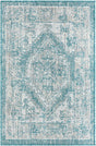 Aqua 2' x 3' 1 Outdoor Traditional Rectangle Area Rug Weather Resistant for Patio, Deck, Terrace, Balcony, Porch Classical Design Outside Carpet for Sale at Rug Engine