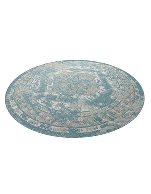 Aqua 10' x 10' Outdoor Traditional Round Area Rug Weather Resistant for Patio, Deck, Terrace, Balcony, Porch Classical Design Outside Carpet for Sale at Rug Engine